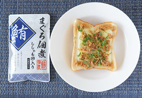 まぐろ佃煮ししゃも卵入りを使ってチーズトースト【ご飯のお供